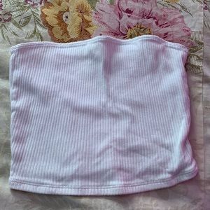 Hollister Ribbed White Tube Top